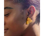 Ridged Triangle Gold layered Stud Earrings