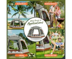 5 Man Camping Tent Instant Auto Pop Up Beach Shelter Sun Shade Picnic Hiking Dome Family Party Outdoor Water UV Proof 270x270x155cm Creamy White