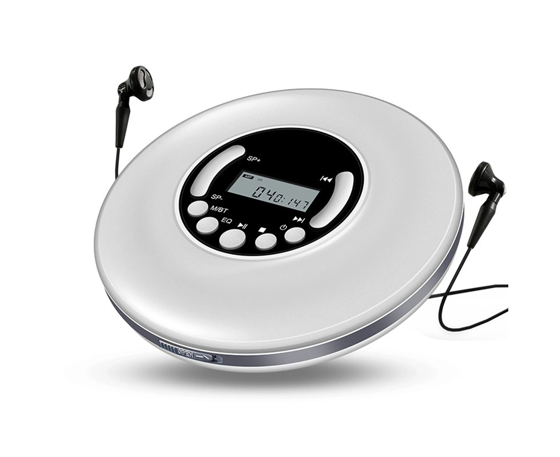 Portable CD Player MP3 Music Player A-B Repeat Function with LCD Display LCD Display External Speakers and Headphones 5 types of Sound Effect