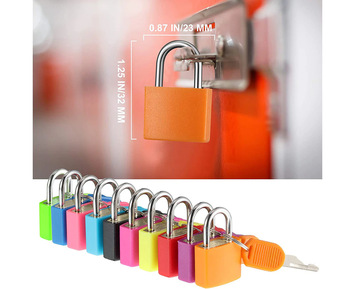 10Pcs Suitcase Locks With Keys, Metal Padlock Luggage Lock Small Multicolor Padlock Keyed Padlock For School Gym