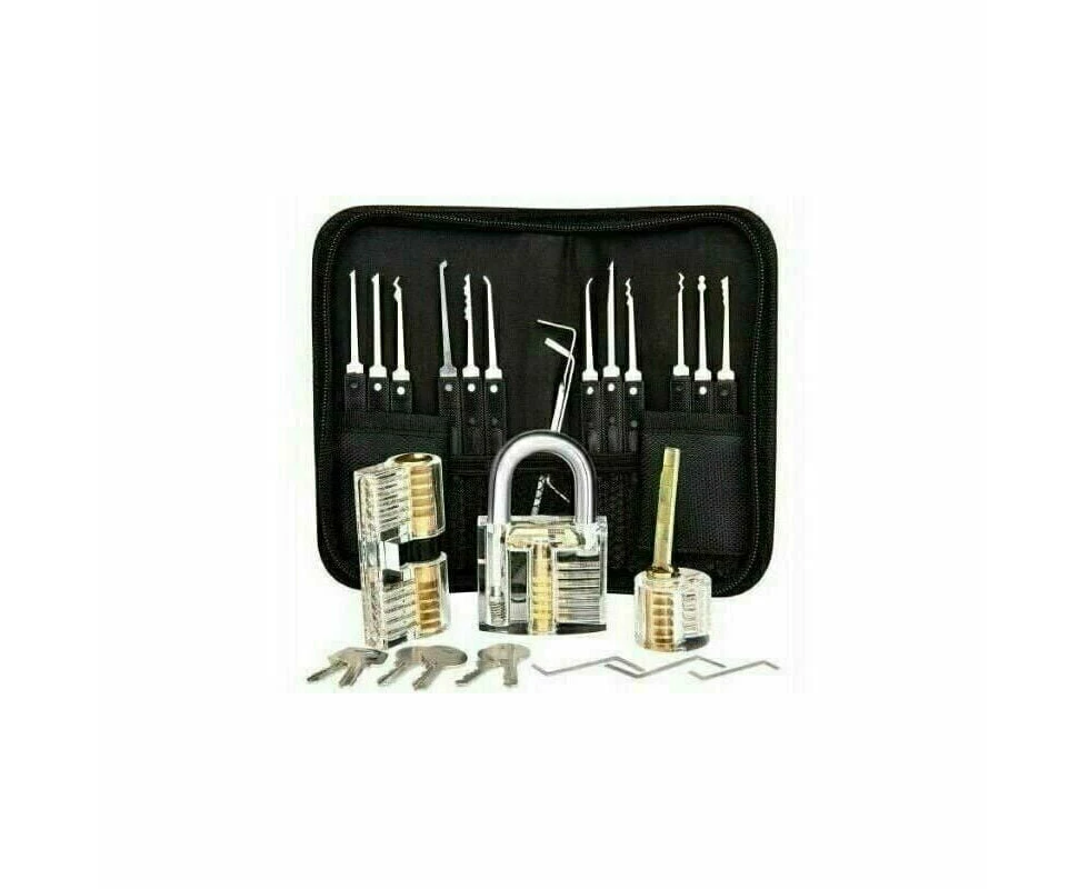 Professional Lock Picking Kit, 26 Signature Kits Of Password With 3 Transparent Padlock Picking Kits