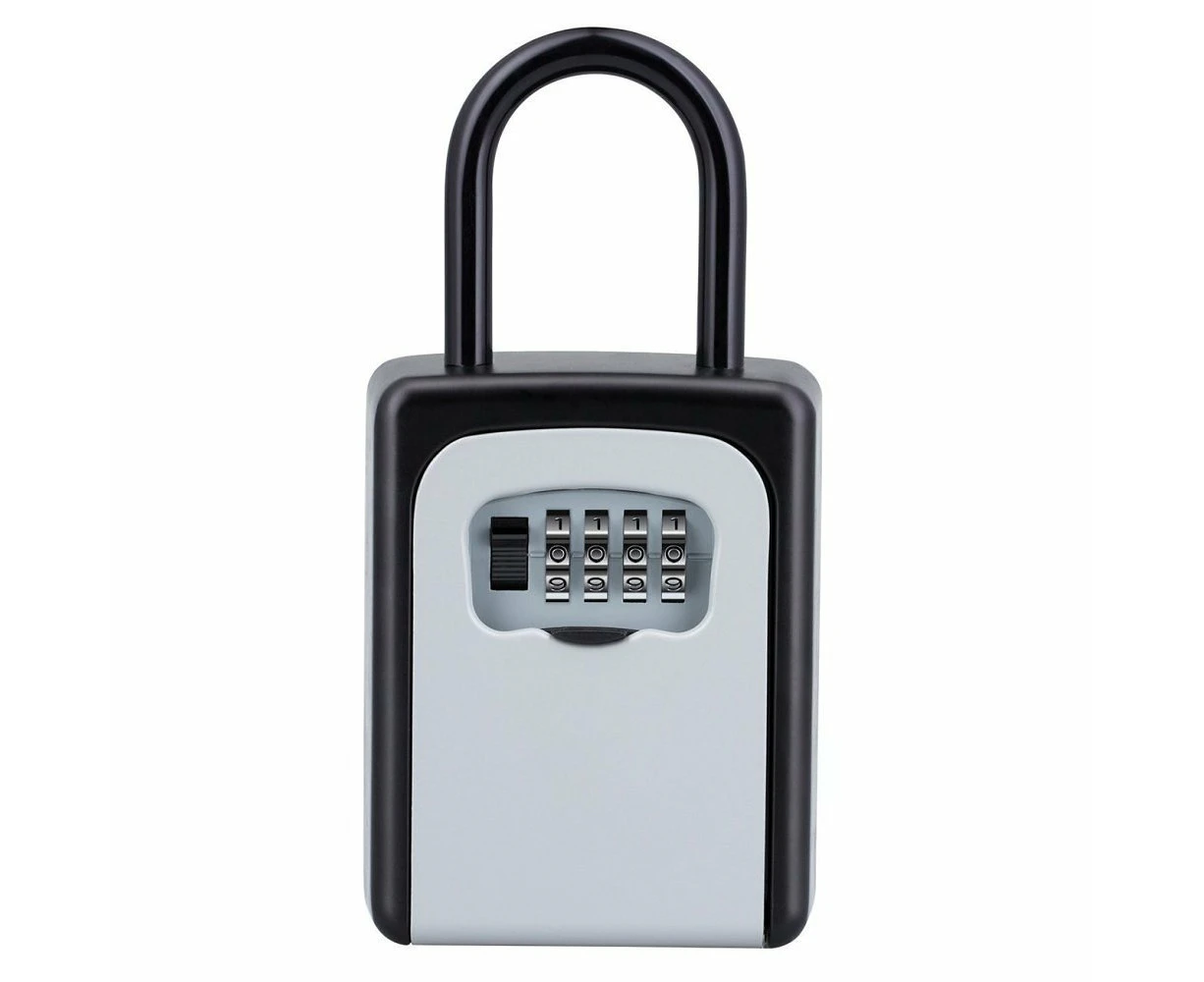 Key Safe With Hanger Weatherproof - Key Safe 4-Digit Key Box With Code, Key Box With Number Code, Robust, Safe,