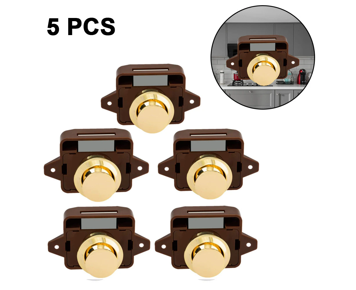 Push Button Latch Push Door Lock Catch Kit - 5 Pcs Keyless For Wardrobe Cabinet Door Boat Horsebox Camper,Style 3