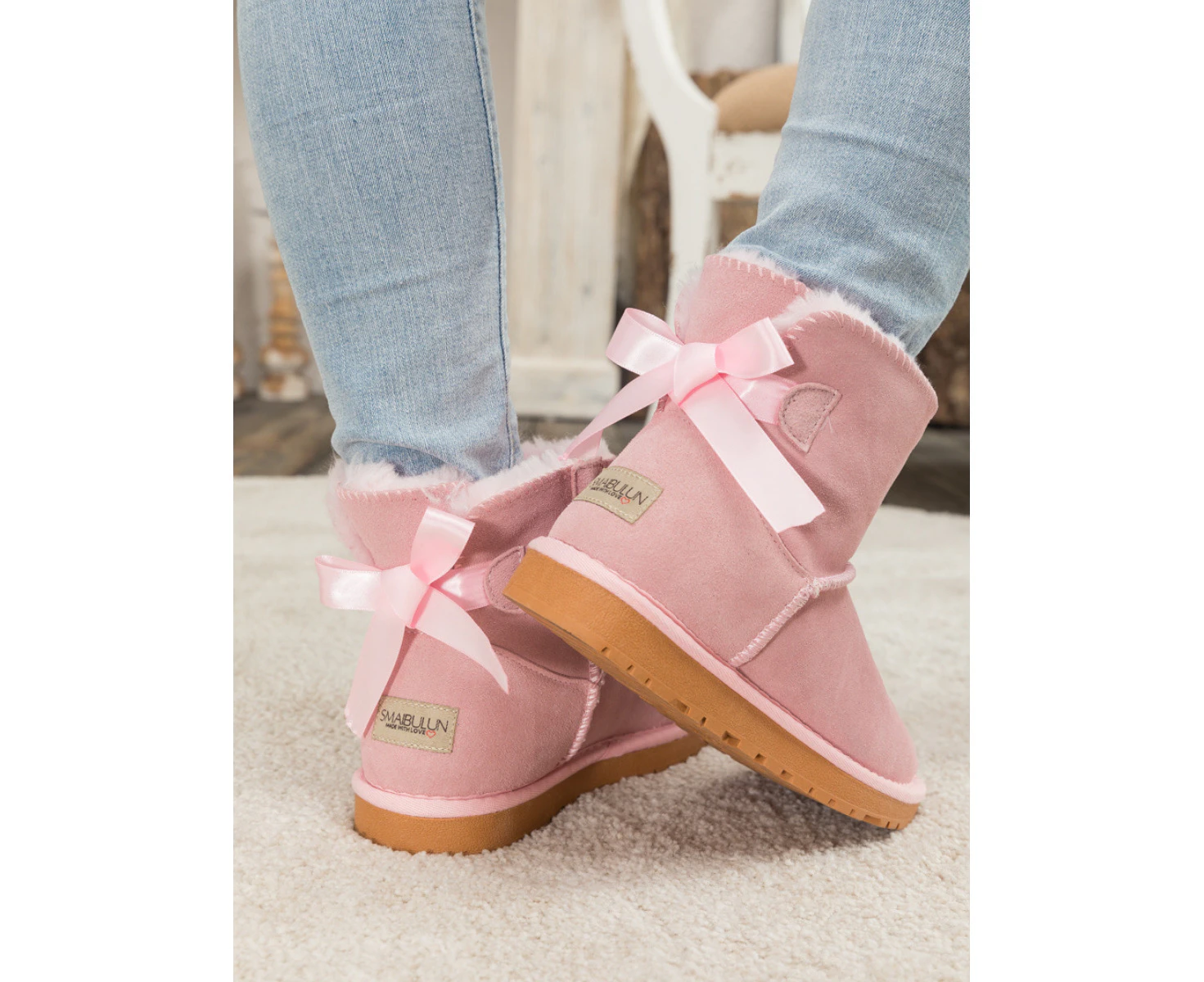 SMAIBULUN Ugg | Bailey Bow Ugg Mini Boots - Pink