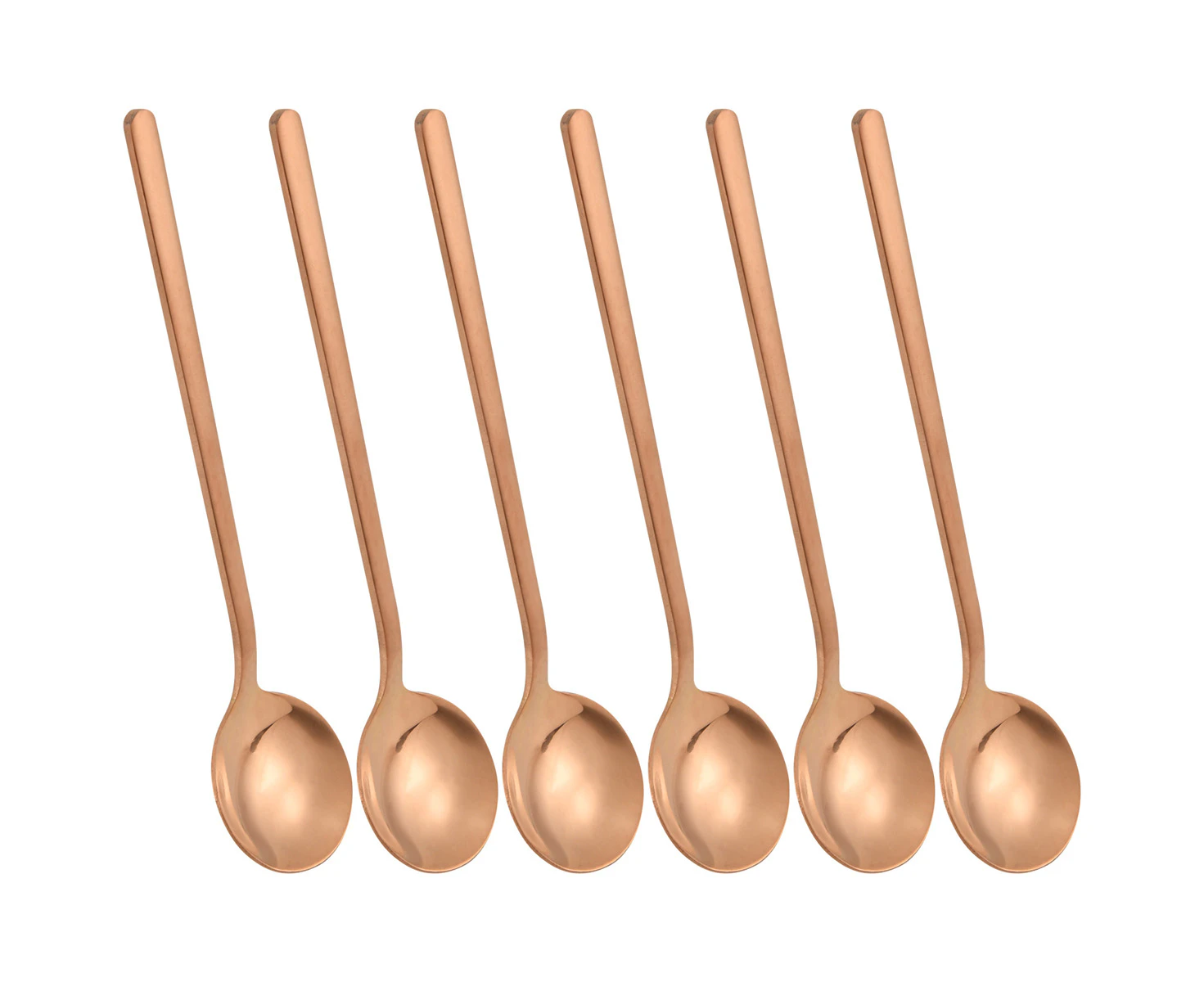 Stainless Steel 6Pcs Espresso Spoons Teaspoons for Coffee Sugar Dessert Cake Ice Cream Soup Antipasto (Rose Gold)