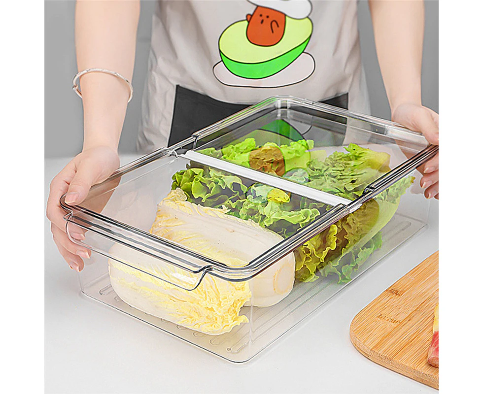 Refrigerator Storage Box Clear Kitchen Cabinet Drawer PET Egg Food Organizer Fruit Fresh-Keeping Container