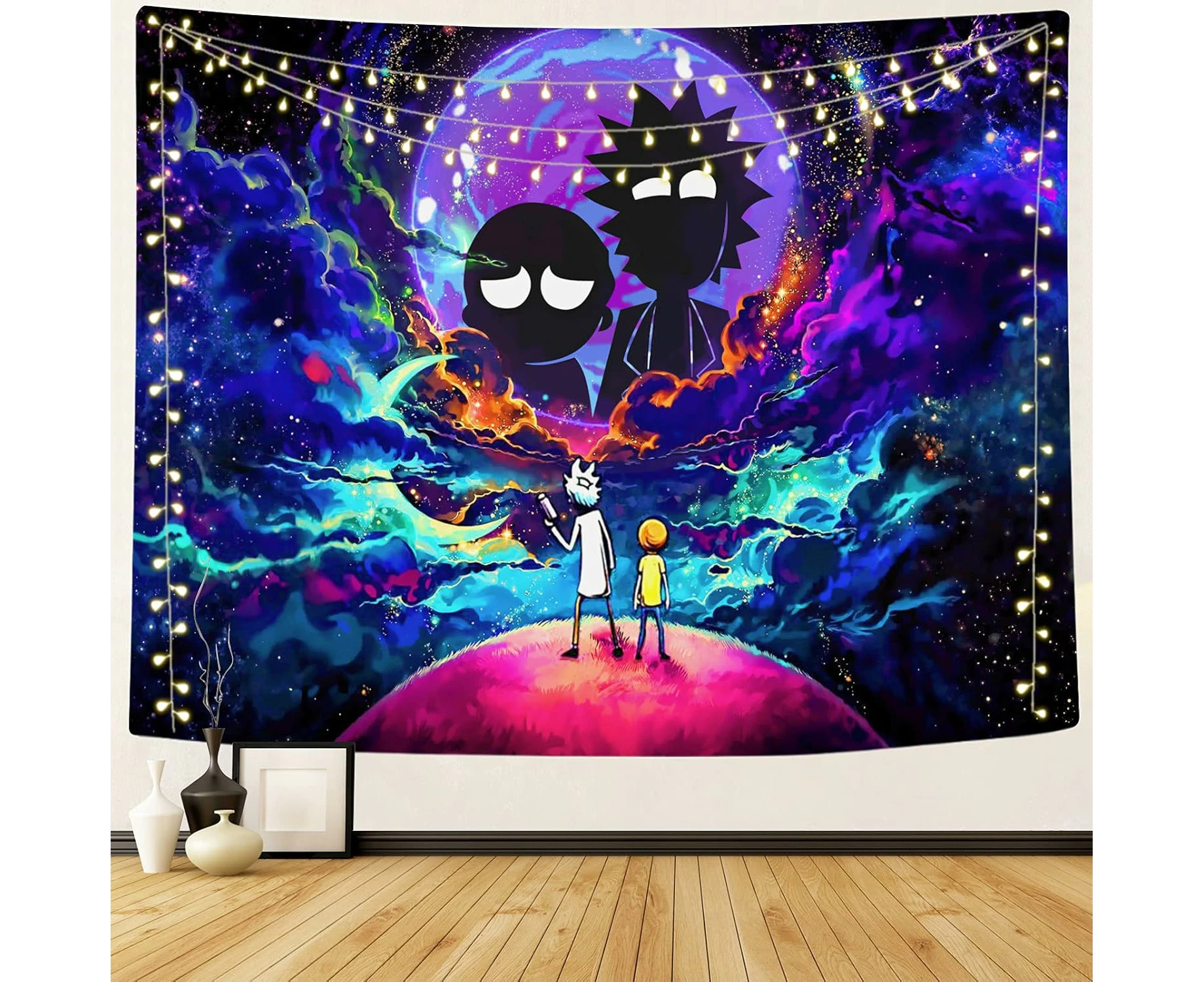 Rick Morty Wall Tapestry For Living Room Bedroom Dorm Home Decor (73X95Cm, Rick-2)