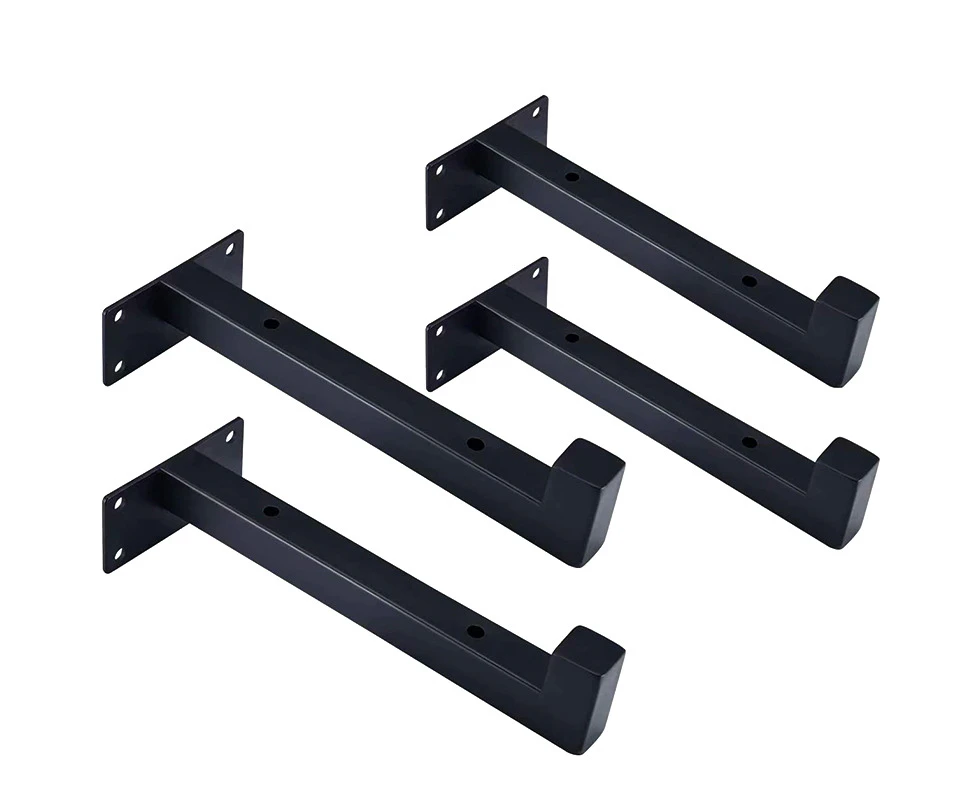 Floating Shelf Brackets,Black Heavy Duty Folding Wall Shelving Metal Shelf Bracket,Wall Shelf Brackets Decorative,4 Pack