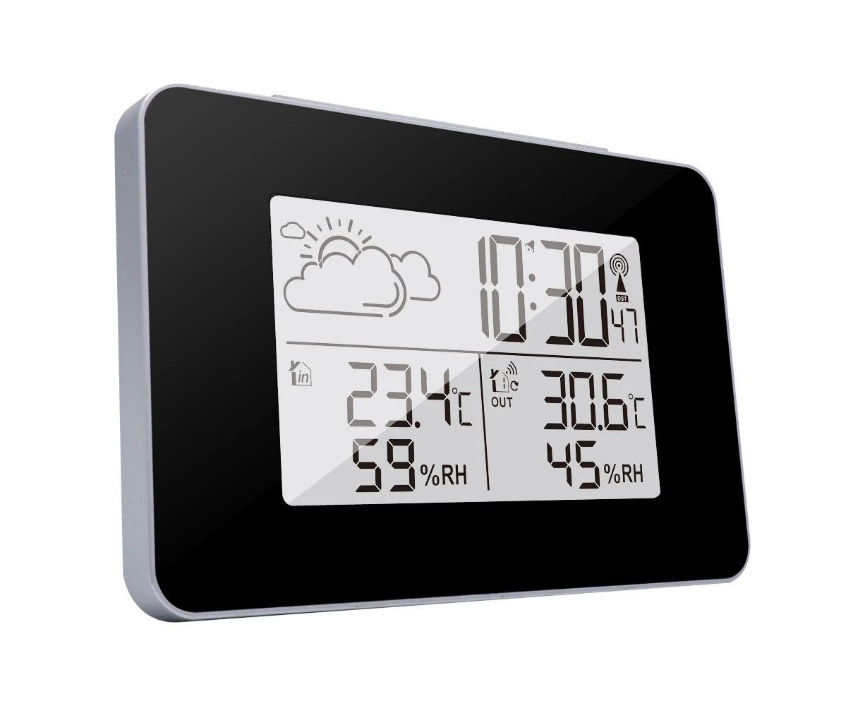 Wireless Weather Station, Indoor Outdoor Thermometer Hygrometer With Outdoor Sensor Lcd Display Digital Humidity Monitor