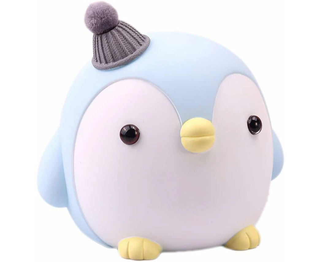 Kids Piggy Bank, Cute Cartoon Penguin Anti-Fall Coin Bank, For Children Adult Gift Or As Home Decoration,Blue