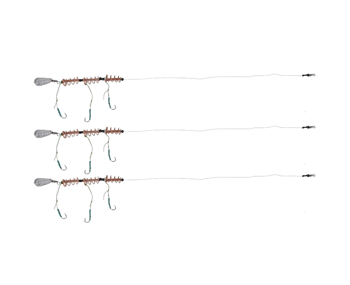 3 Pcs Spring Holder String Hook With 30G Lead Sinker For Carp Fishing Rigs