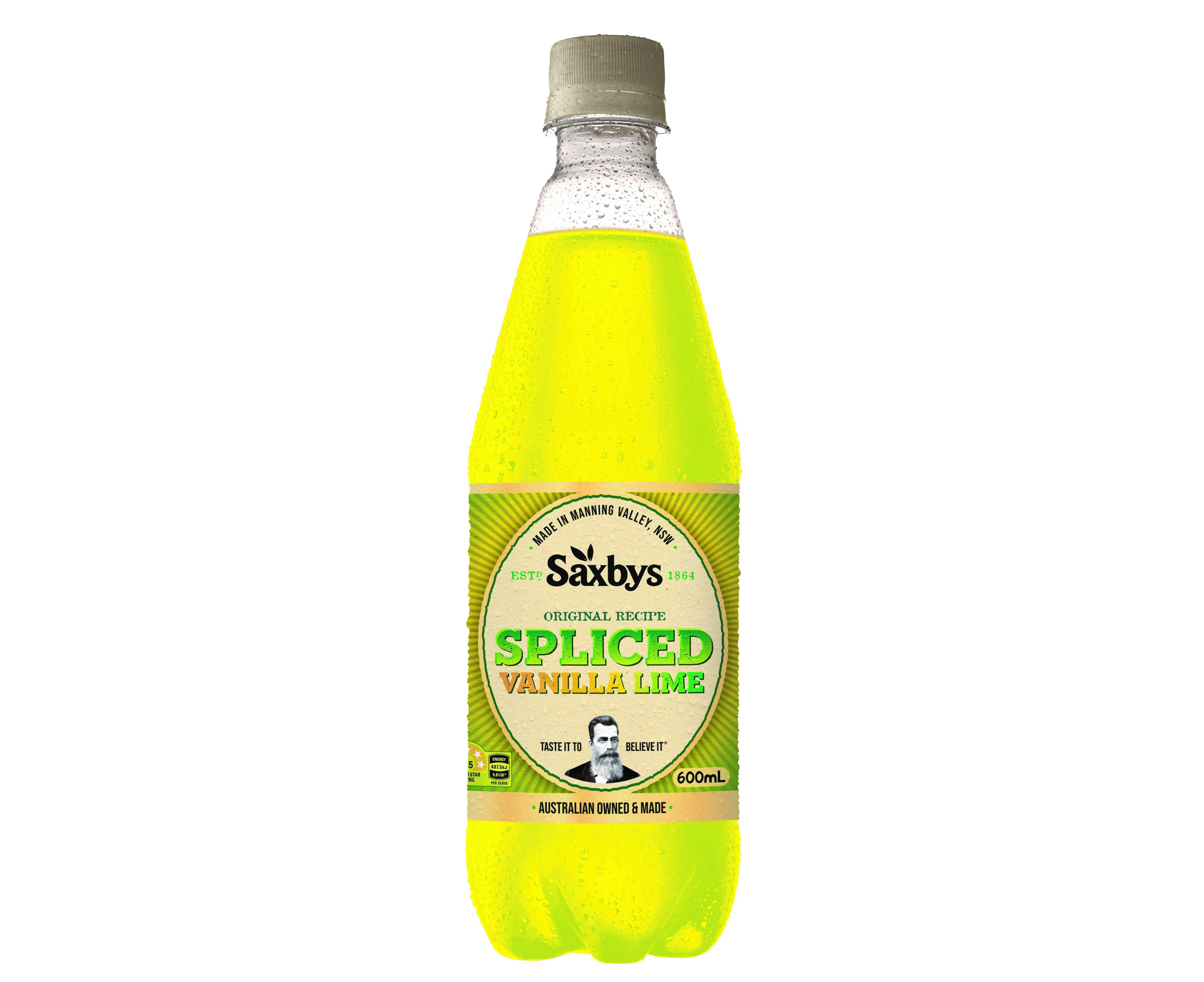 600ml Saxbys Spliced Vanilla Lime 15 Pack