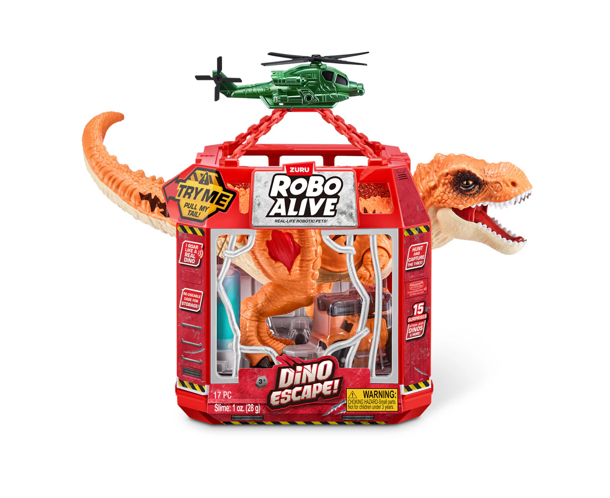 ZURU Robo Alive Dino Escape Playset Kids Interactive Figure Toy Assorted 3y+