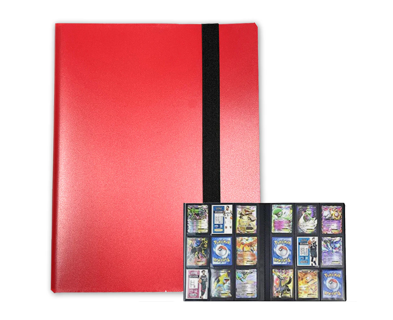 360 Cards Pocket Trading Card Binder 9 Pocket Trading Card Album Folder Case Red