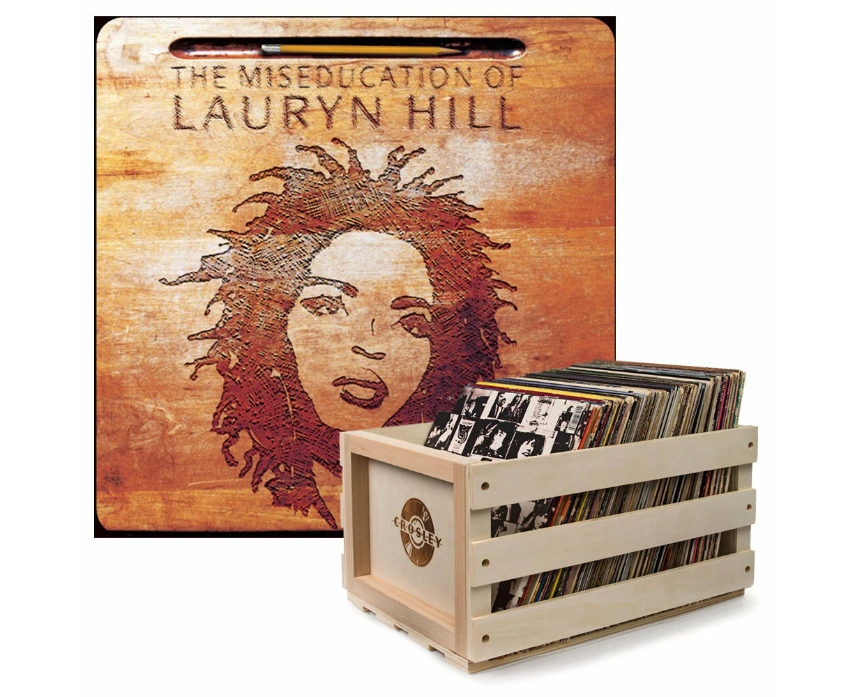 Crosley Record Storage Crate Lauryn Hill The Miseducation Of Lauryn Hill Vinyl Album Bundle