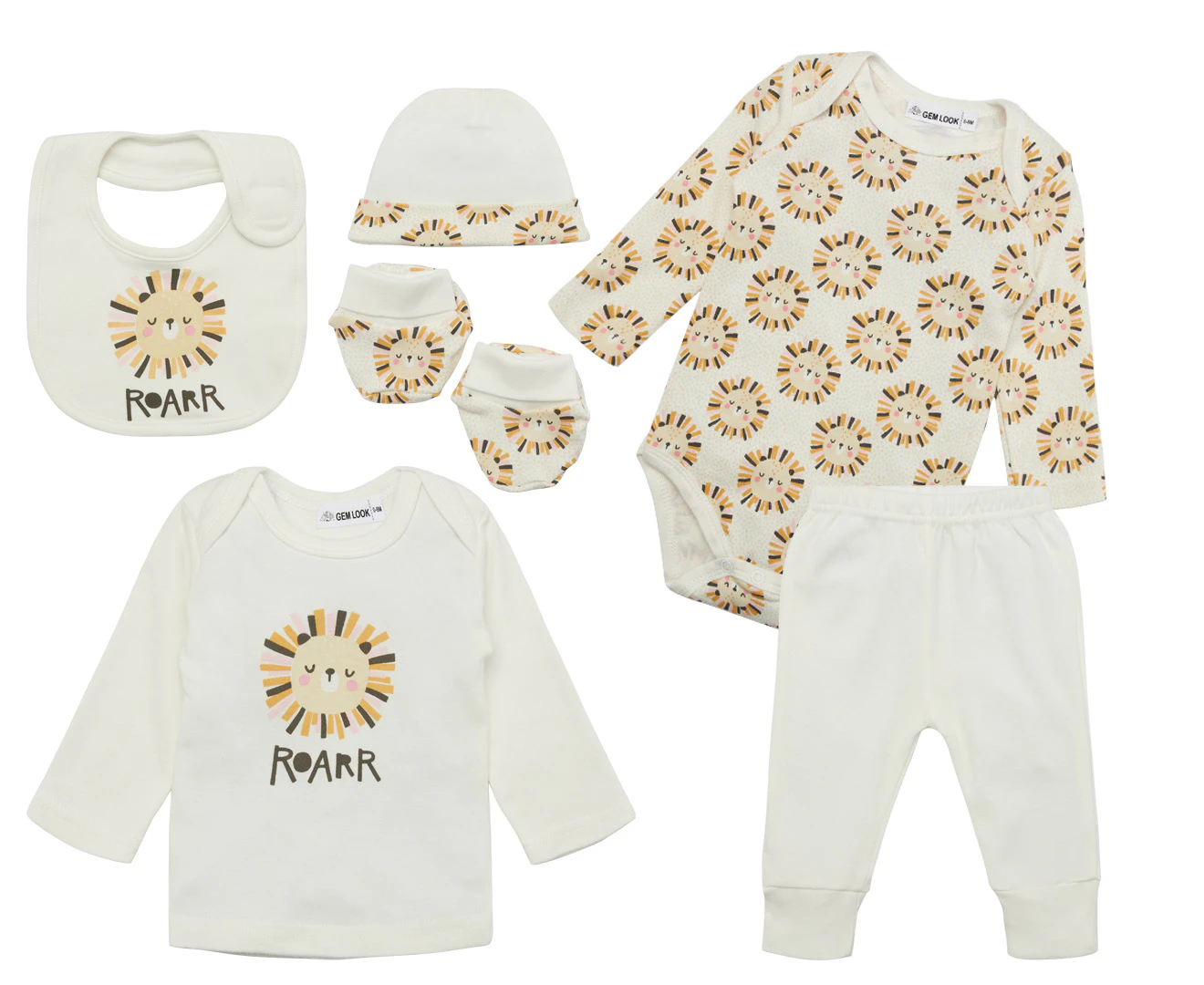 Gem Look Baby Lion Organic Cotton 6-Piece Set