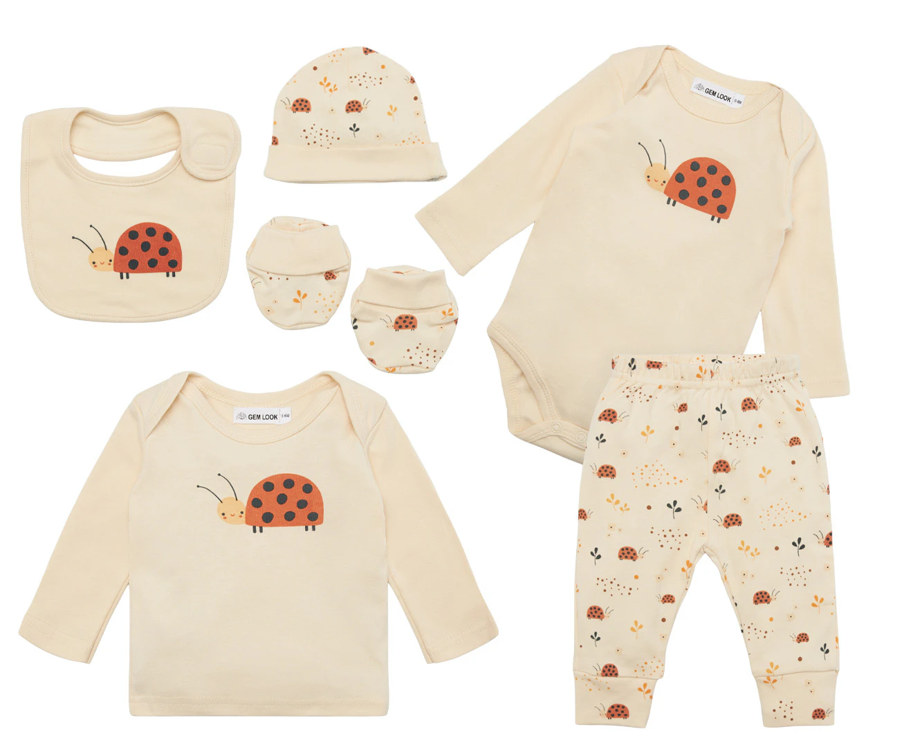 Gem Look Baby Ladybug Organic Cotton 6-Piece Set