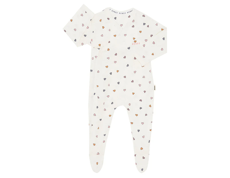 Bonds Baby Newbies Zippy Suit - Whispering Heart/Mascarpone