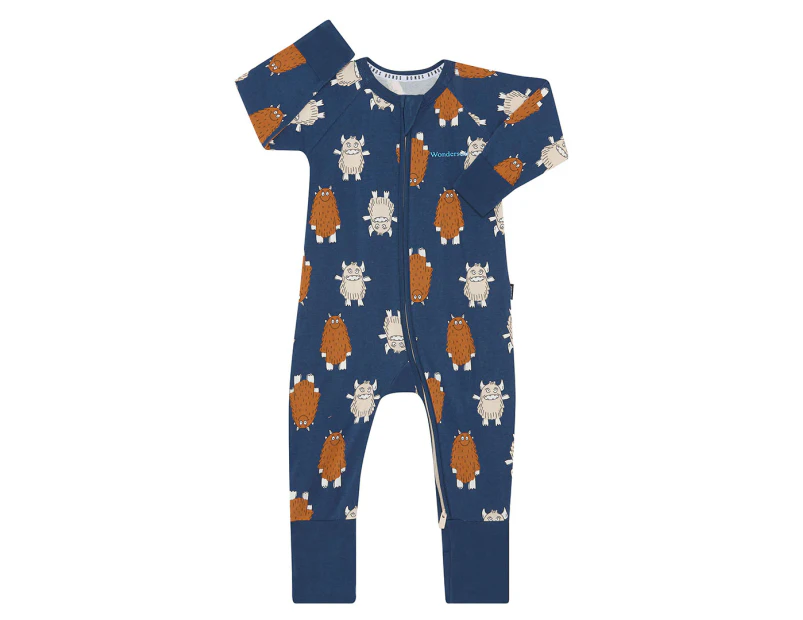 Bonds Baby Zip Wondersuit - Monster Friends/Blue