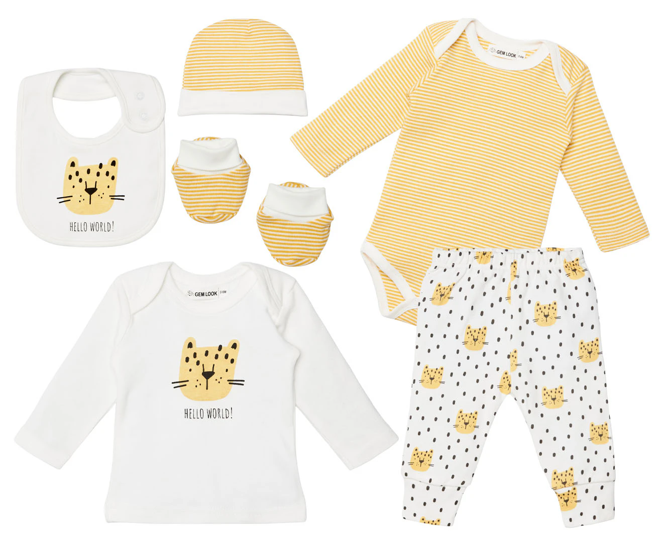 Gem Look Baby Leopard Organic Cotton 6-Piece Clothes Set