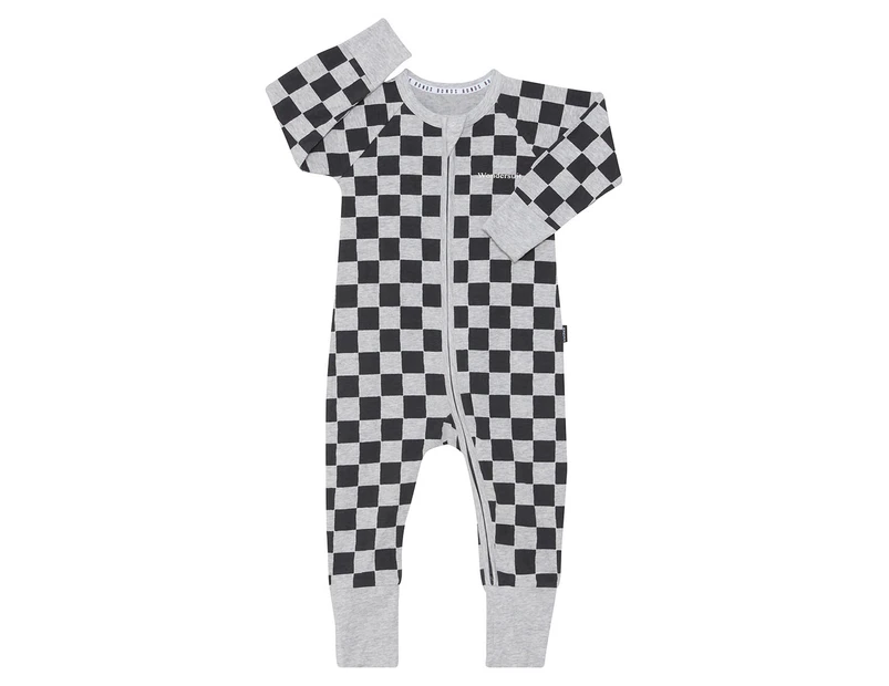 Bonds Baby/Toddler Zip Wondersuit - Check It Out/Black/Grey Marle