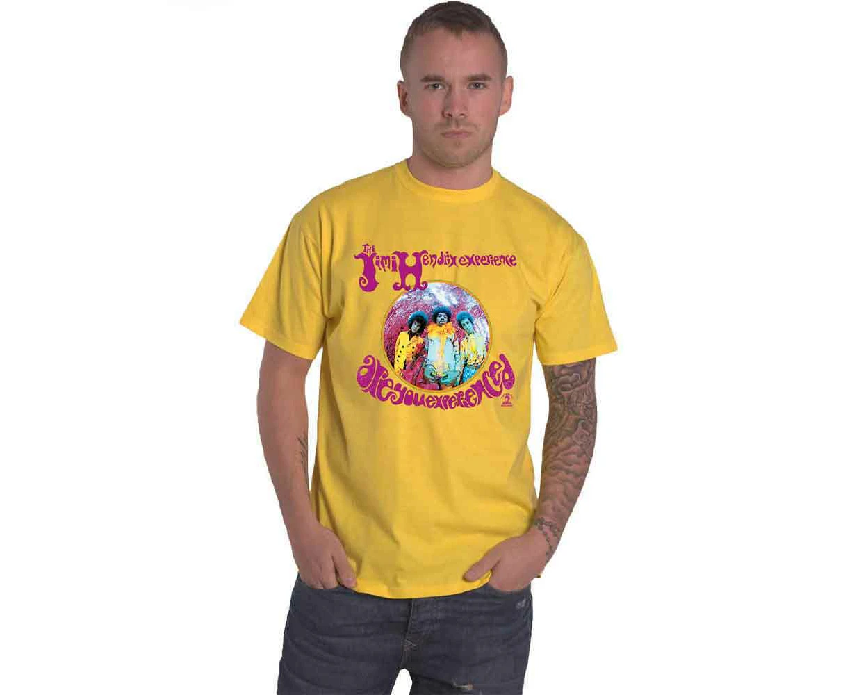 Jimi Hendrix T Shirt Are You Experienced Logo  Official Unisex Yellow