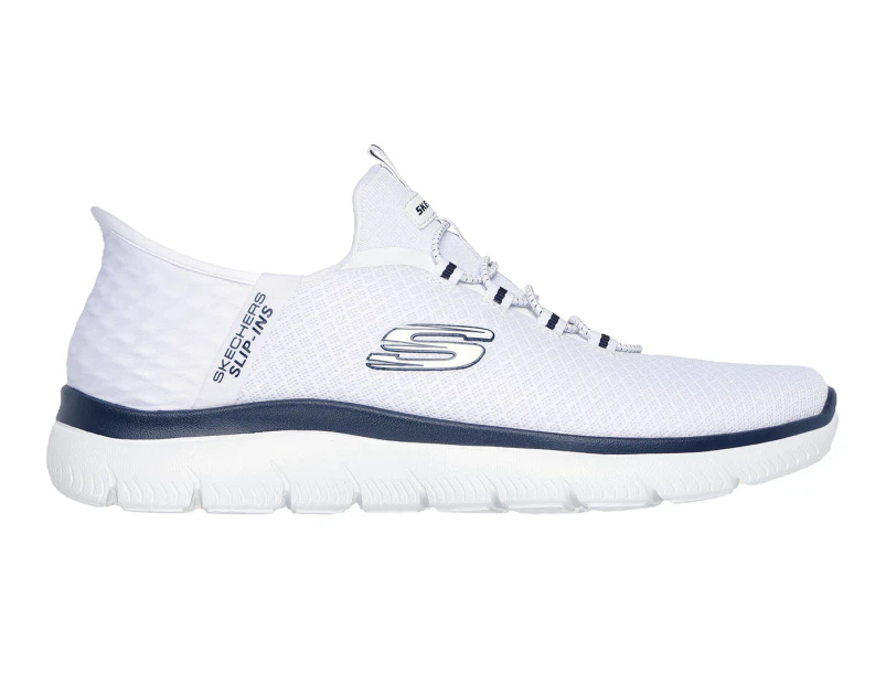 Skechers Men's Slip-Ins Summits High Range Sneakers - White/Navy