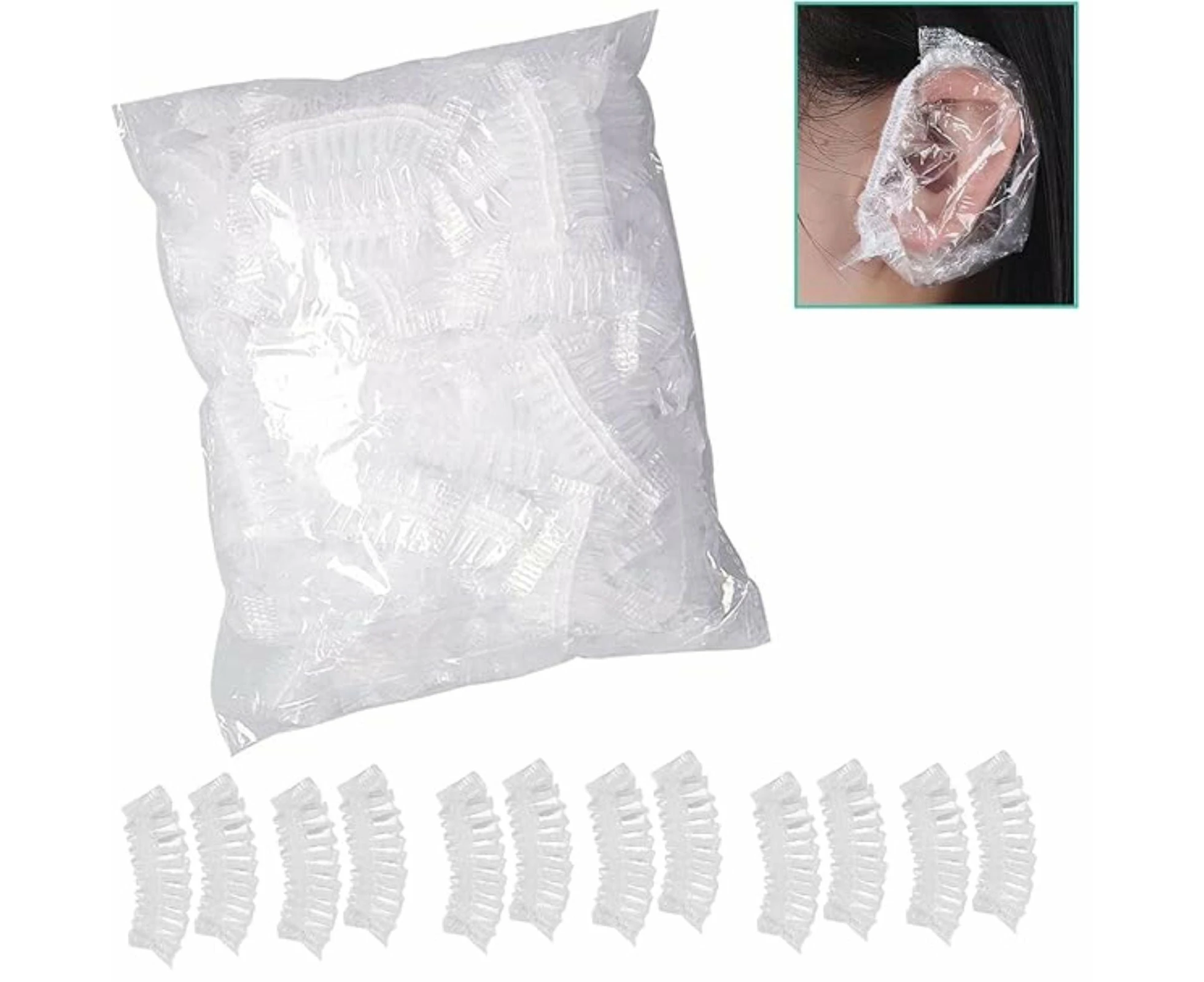 100PCS Disposable Waterproof Ear Bath Cover Dyeing Hair Salon