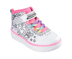 Skechers Girls' Sport Court 92 Colour Me Kicks Sneakers - White/Multi