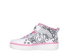 Skechers Girls' Sport Court 92 Colour Me Kicks Sneakers - White/Multi