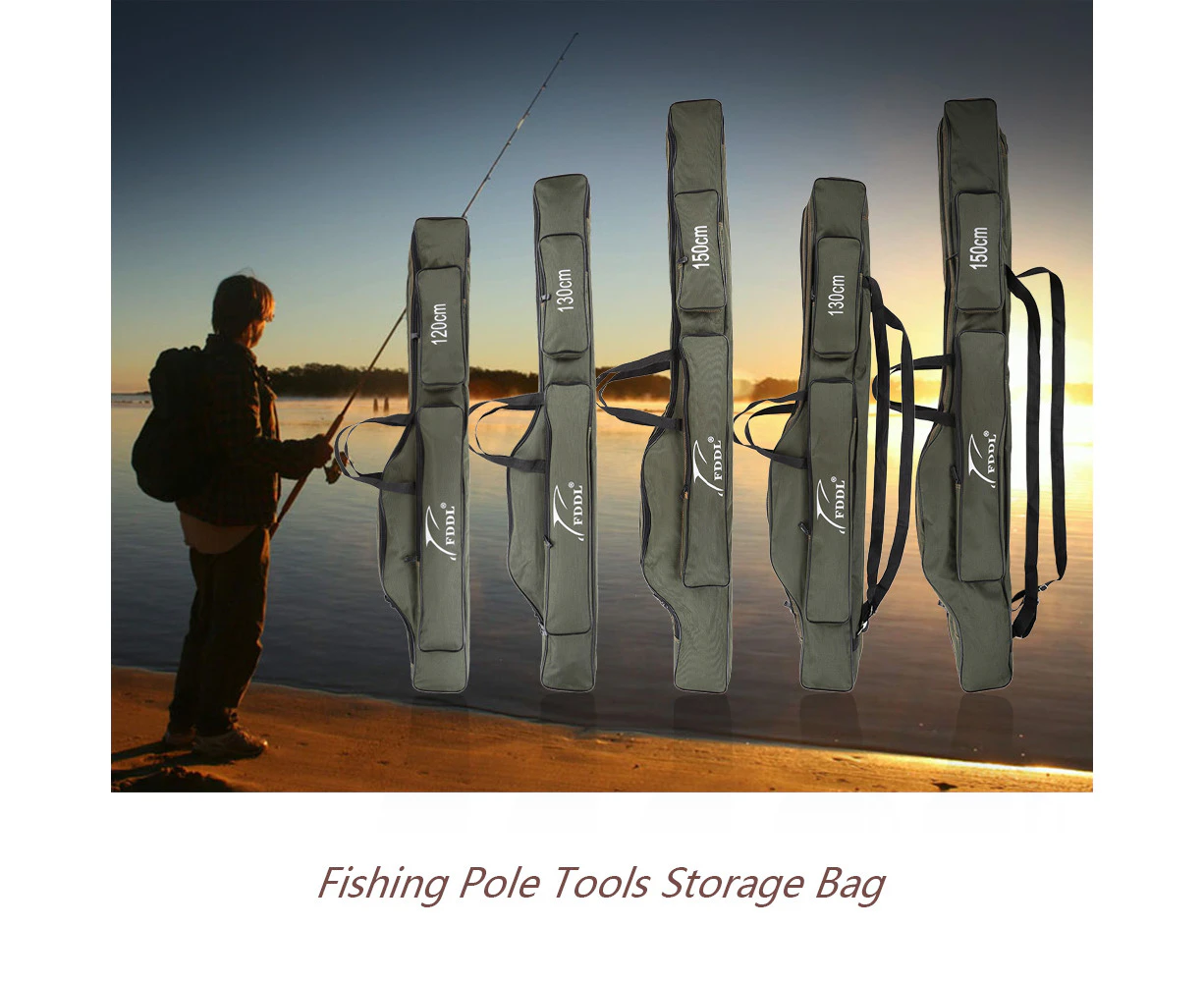 LOYOUTH Portable Folding Fishing Rod Carrier Canvas Fishing Pole Tools Storage Bag Case Fishing Gear Tackle