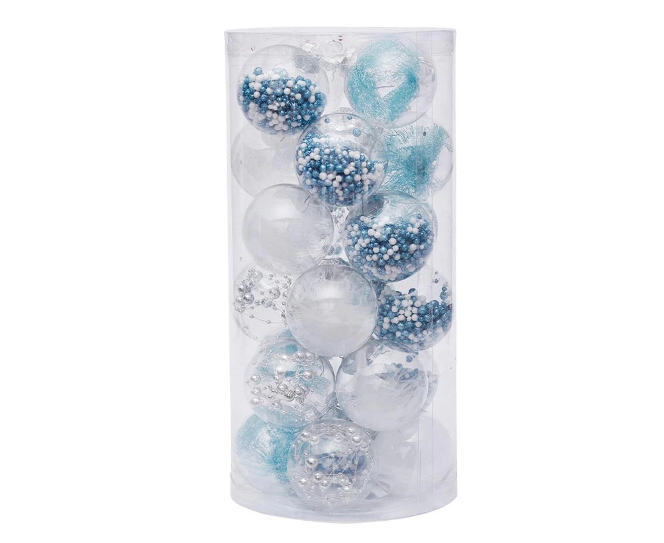 24Pcs Christmas Balls Blue Christmas Tree Ornament Shatterproof Christmas Decorations Tree Balls for Holiday Xmas Party Decoration 6cm/2.36"