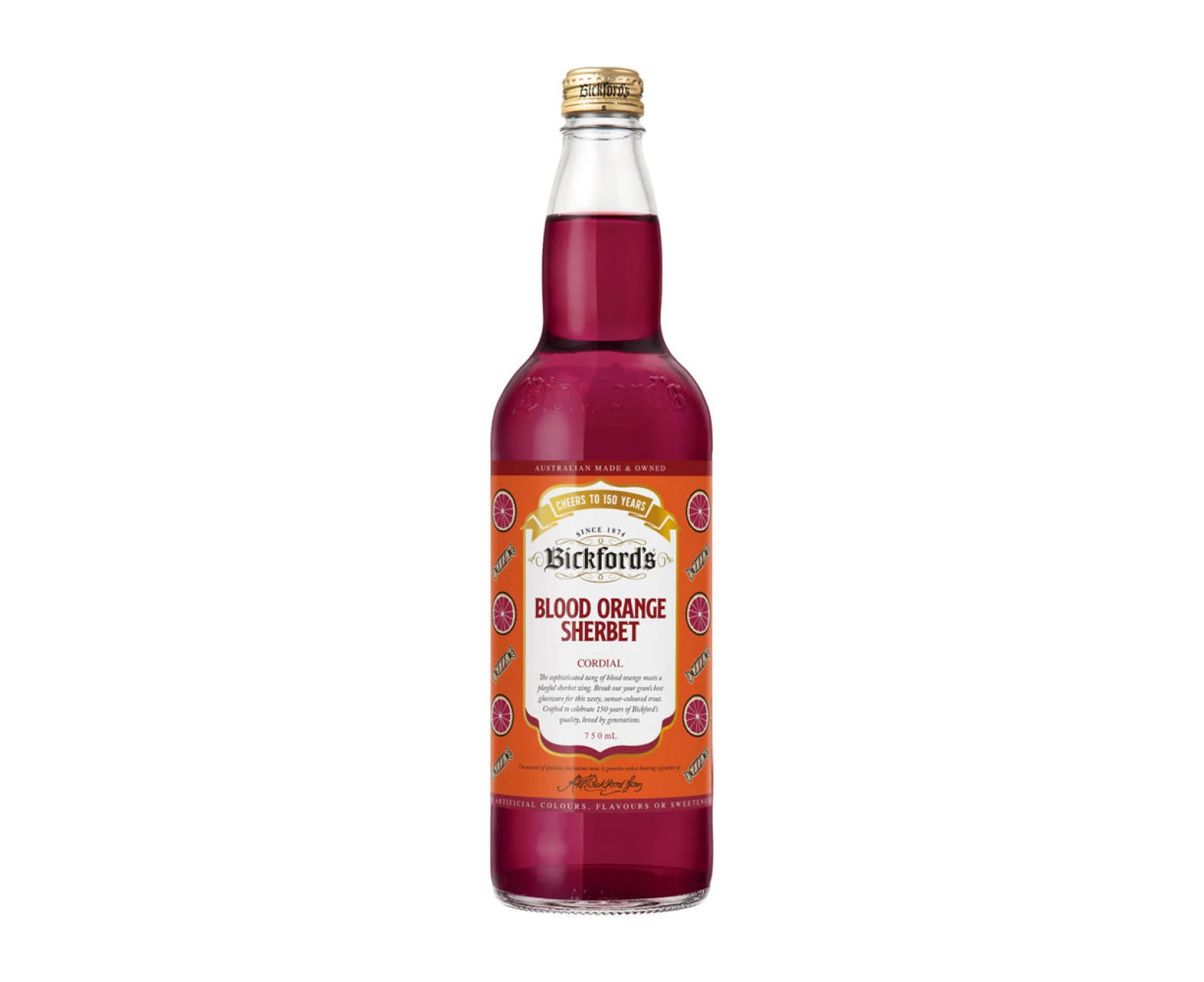 Bickford's Blood Orange Sherbet Cordial, 750ml