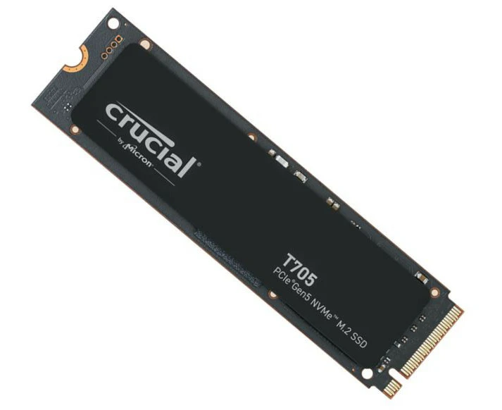 Crucial T705 4TB Gen5 NVMe SSD - 14100/12600 MB/s R/W 2400TBW 1500K IOPs 1.5M hrs MTTF DirectStorage for Intel 14th Gen & AMD Ryzen 7000