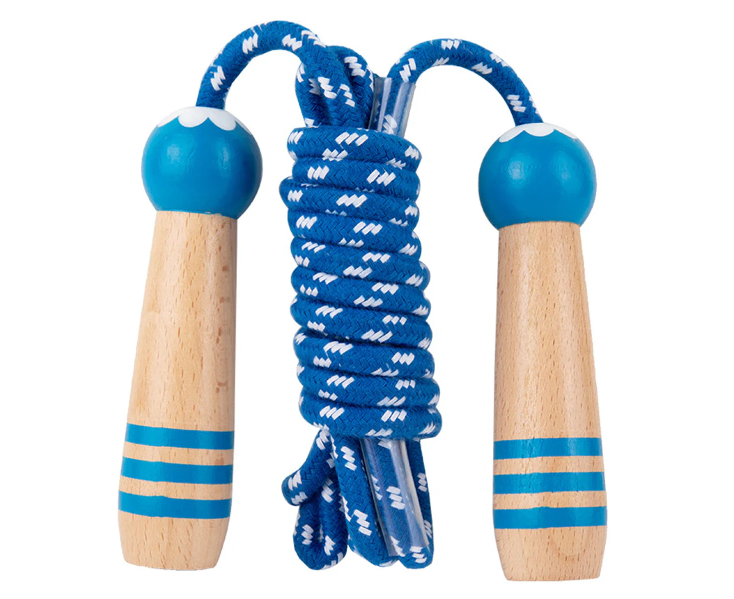 Jump Rope For Women Men Kids Girls Boys Wooden Handle Jumping Ropes Navy Blue