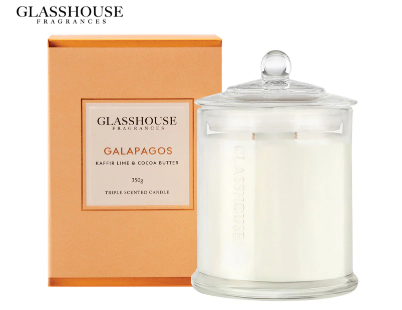 Glasshouse Galapagos Kaffir Lime & Cocoa Butter 350g Triple Scented Candle