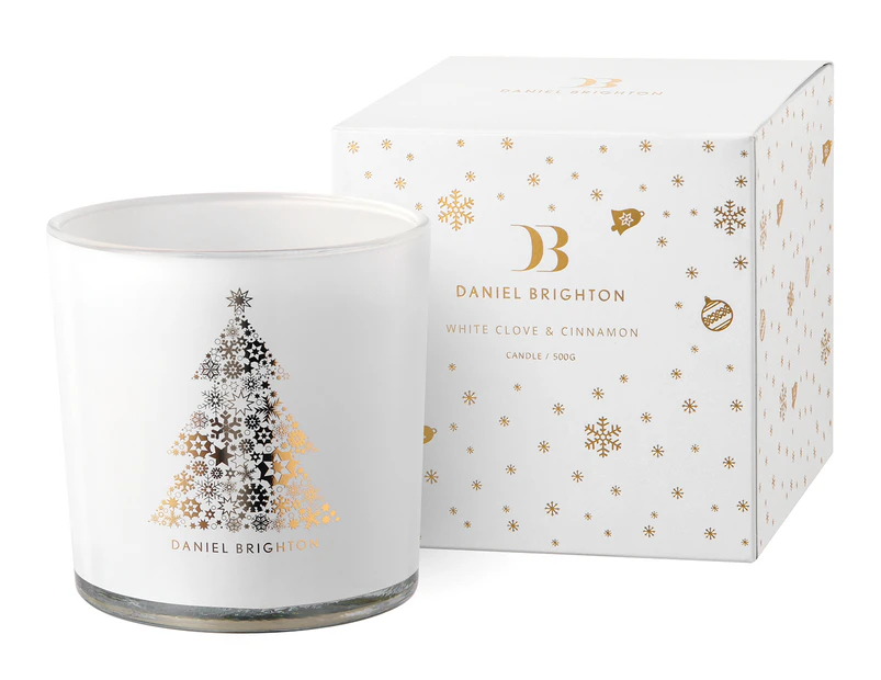 Daniel Brighton 500g White Clove & Cinnamon Christmas Collection Scented Candle