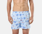 Mitch Dowd Men's Great White Pork Cotton Boxers 3-Pack - Blue/Multi