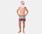 Mitch Dowd Men's Ugly Ho Ho Ho Satin Boxer Shorts & Santa Hat - Multi