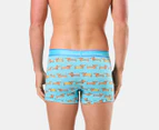 Mitch Dowd Men's Doggone Blues Cotton Trunks 3-Pack - Blue/Light Blue/Black