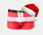 Mitch Dowd Men's Santa Pants Cotton Trunks & Santa Hat - Red