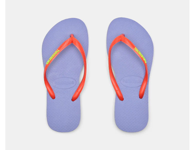 Havaianas Kids' Slim Logo Pop Thongs - Lilac Breeze