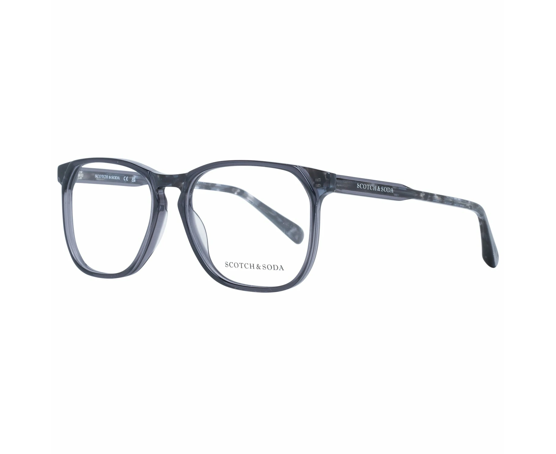 Black Square Plastic Frame Demo Glasses with Full-Rim - Black