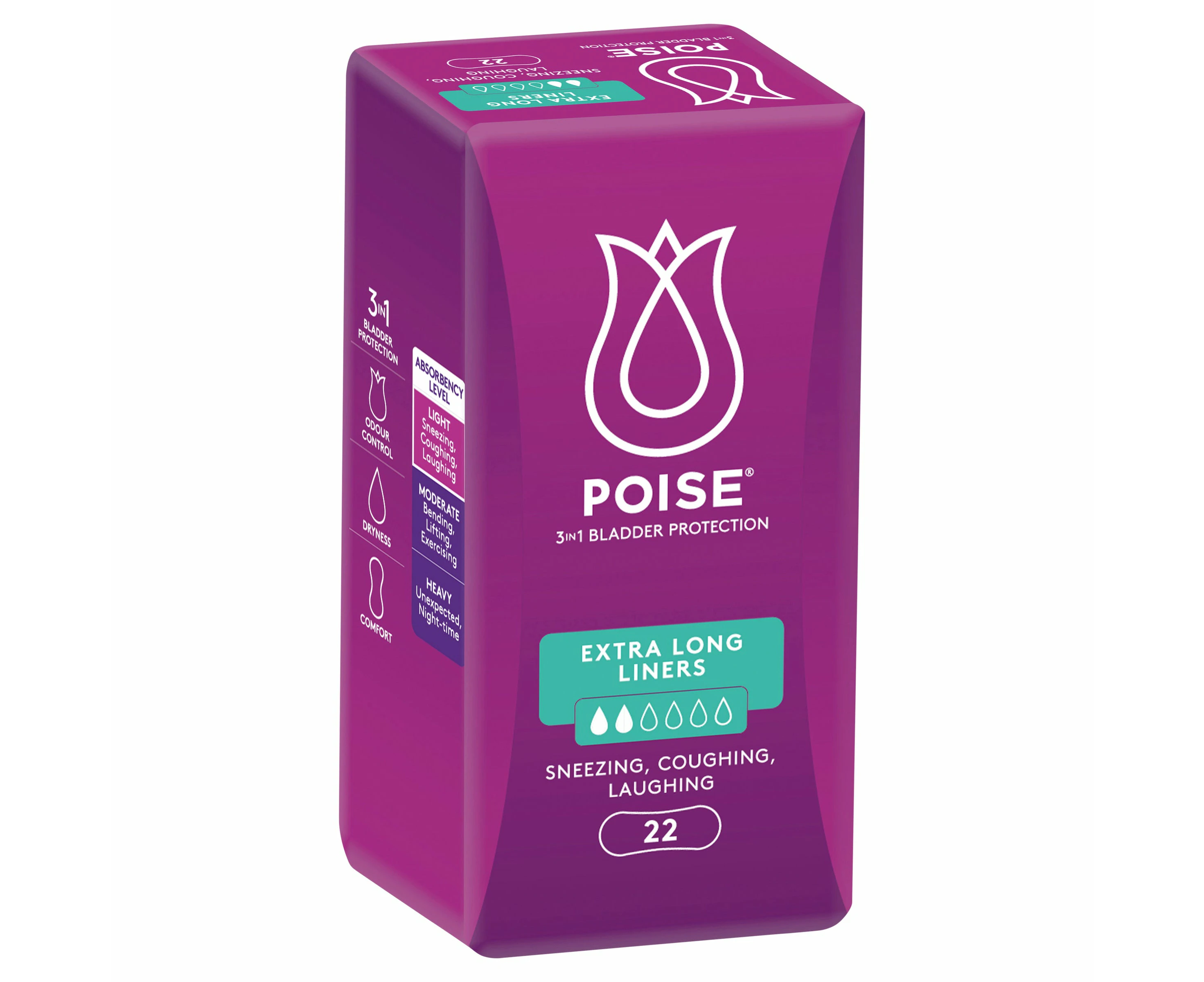 Poise Liners Extra Long 22