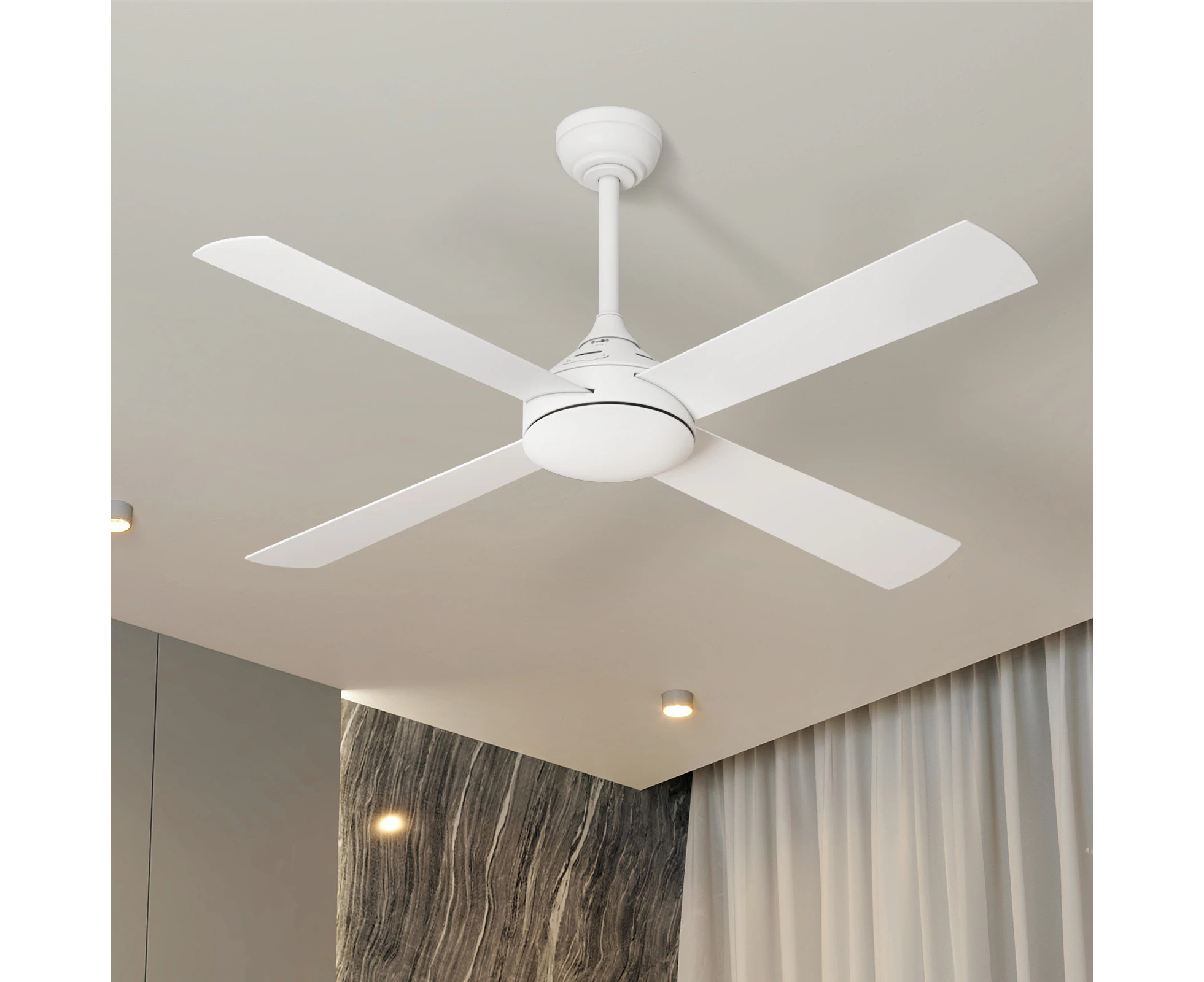 Vevare 52'' Ceiling Fan AC Motor with Remote Control Timer 4 Blades Fans White