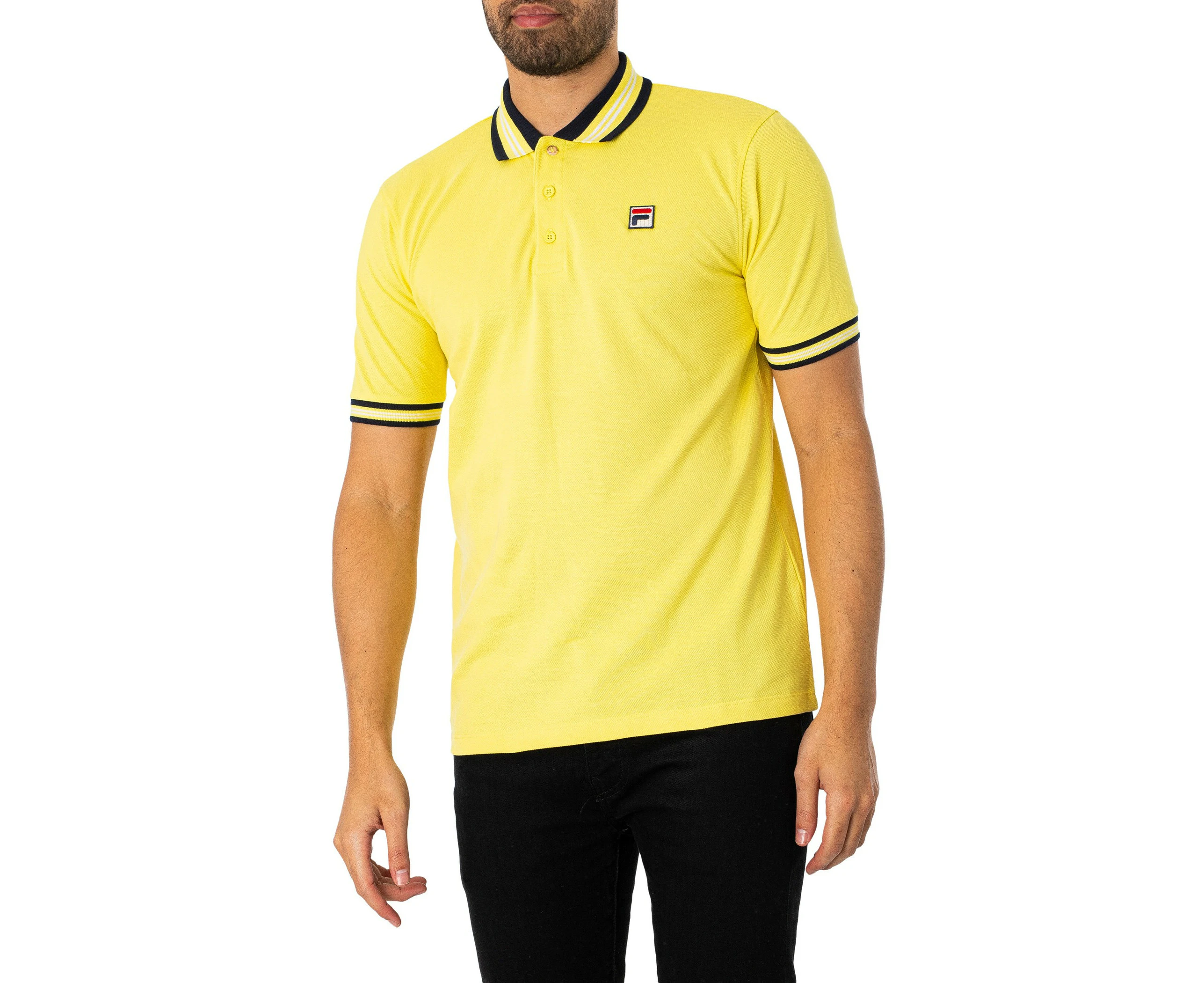 Fila Men's Faraz Tipped Rib Polo Shirt - Yellow