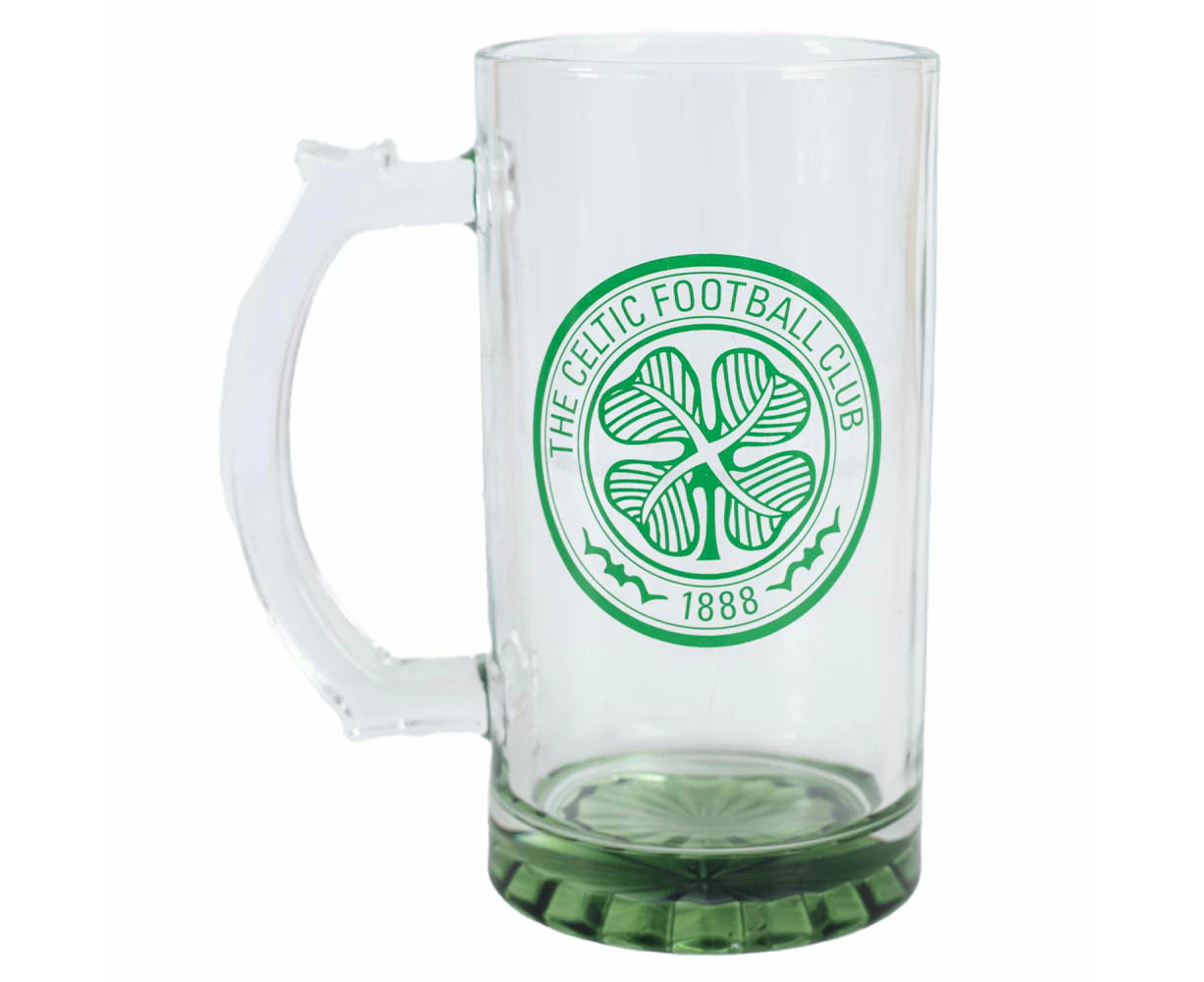 Celtic FC Crest Glass Tankard (Green/Clear) - TA12542