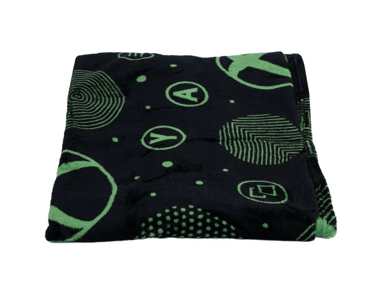 Xbox Iconic Fleece Logo Blanket (Black/Green) - TA12454