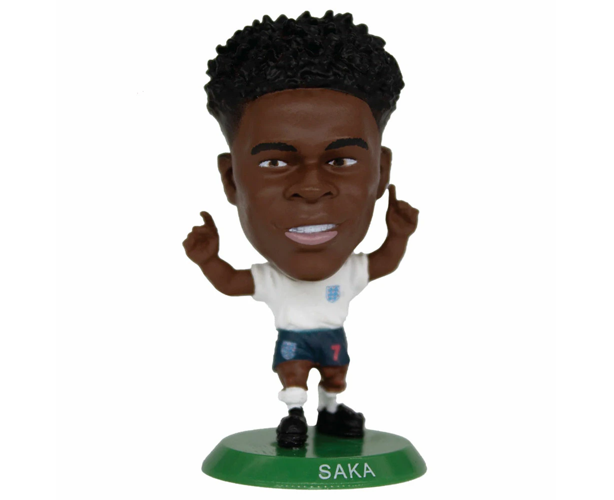 England FA Bukayo Saka SoccerStarz Football Figurine (White/Blue/Green) - TA12482