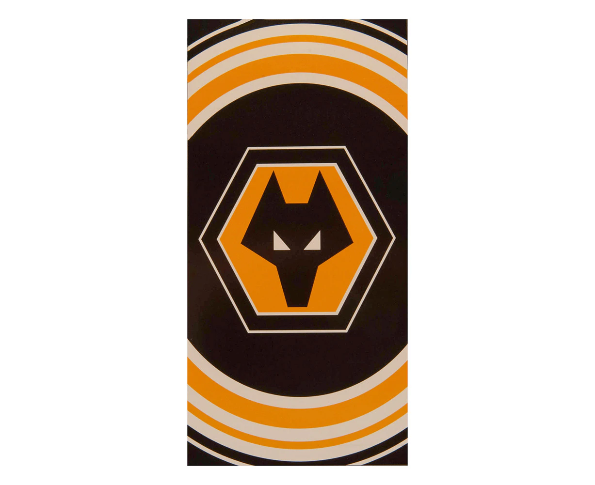 Wolverhampton Wanderers FC Crest Beach Towel (Black/Yellow) - TA11385